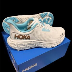 Hoka Women's White and Teal Sneakers